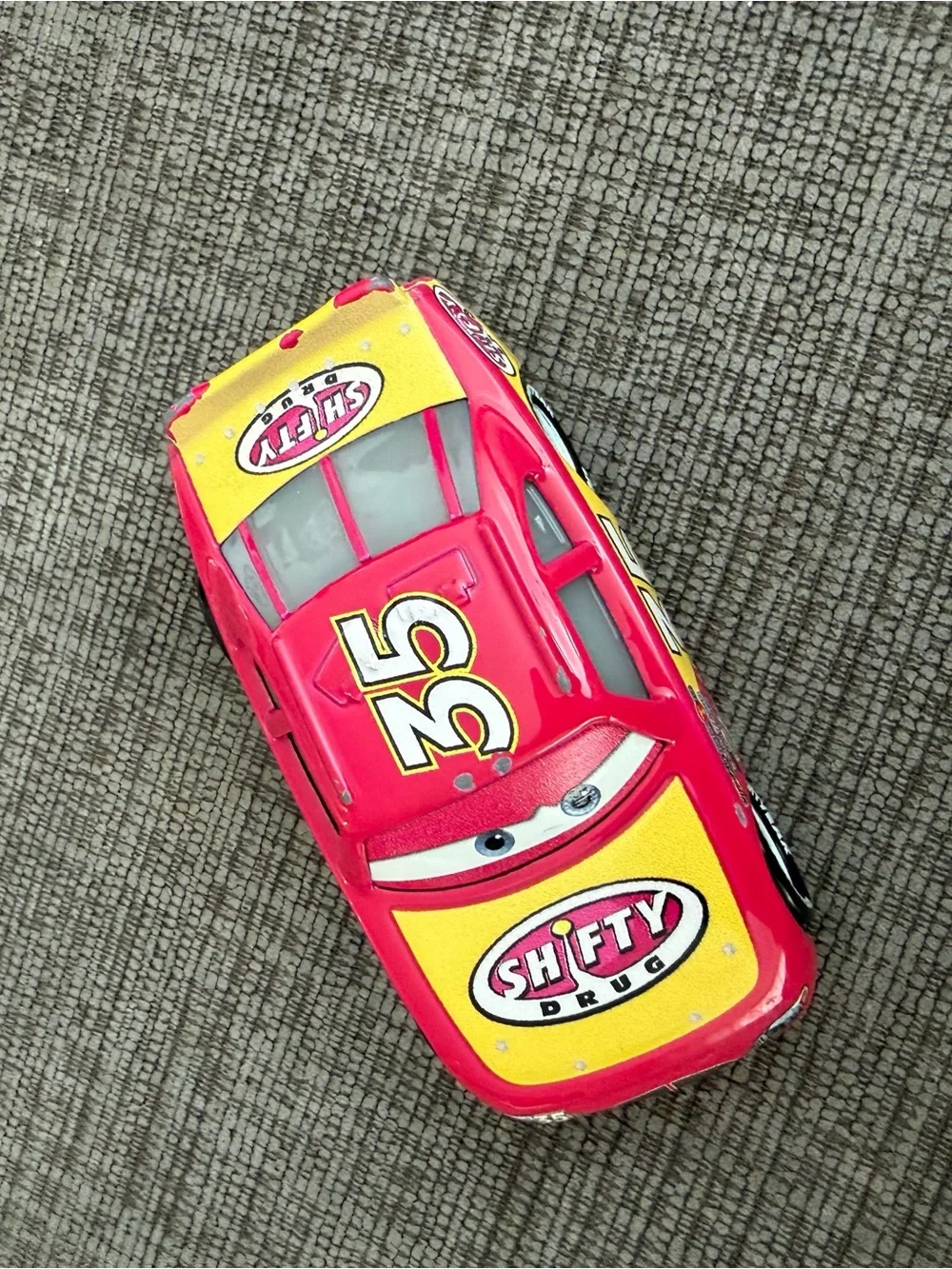 Cars Disney Pixar Mattel Kevin Racingtire - Red and Yellow Die-Cast Racecar